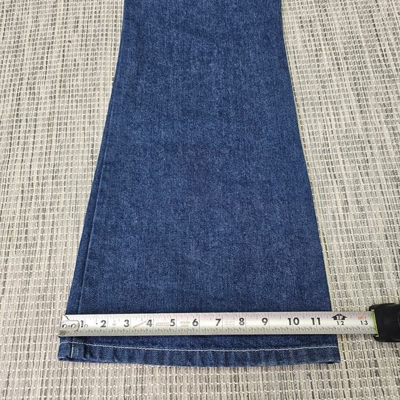 Tommy Hilfiger Jeans Womens 10 y2k Low Rise Dark Wash Blue Denim Wide Leg Pocket - Picture 9 of 14